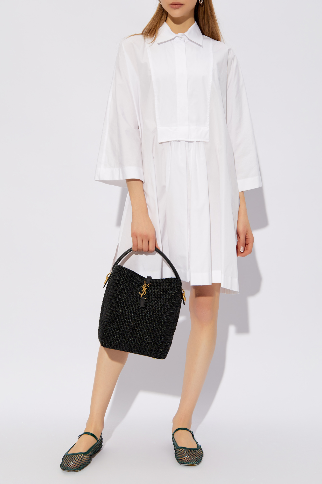 ワンピース MAX MARA White Denim Europa Dress Max Mara Europa Canvas Dress With Laces in White | Lyst